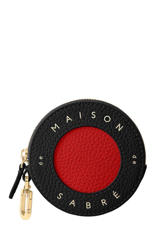 MAISON de SABRÉ Leather Coin Purse in Pomegranate Caviar at Nordstrom