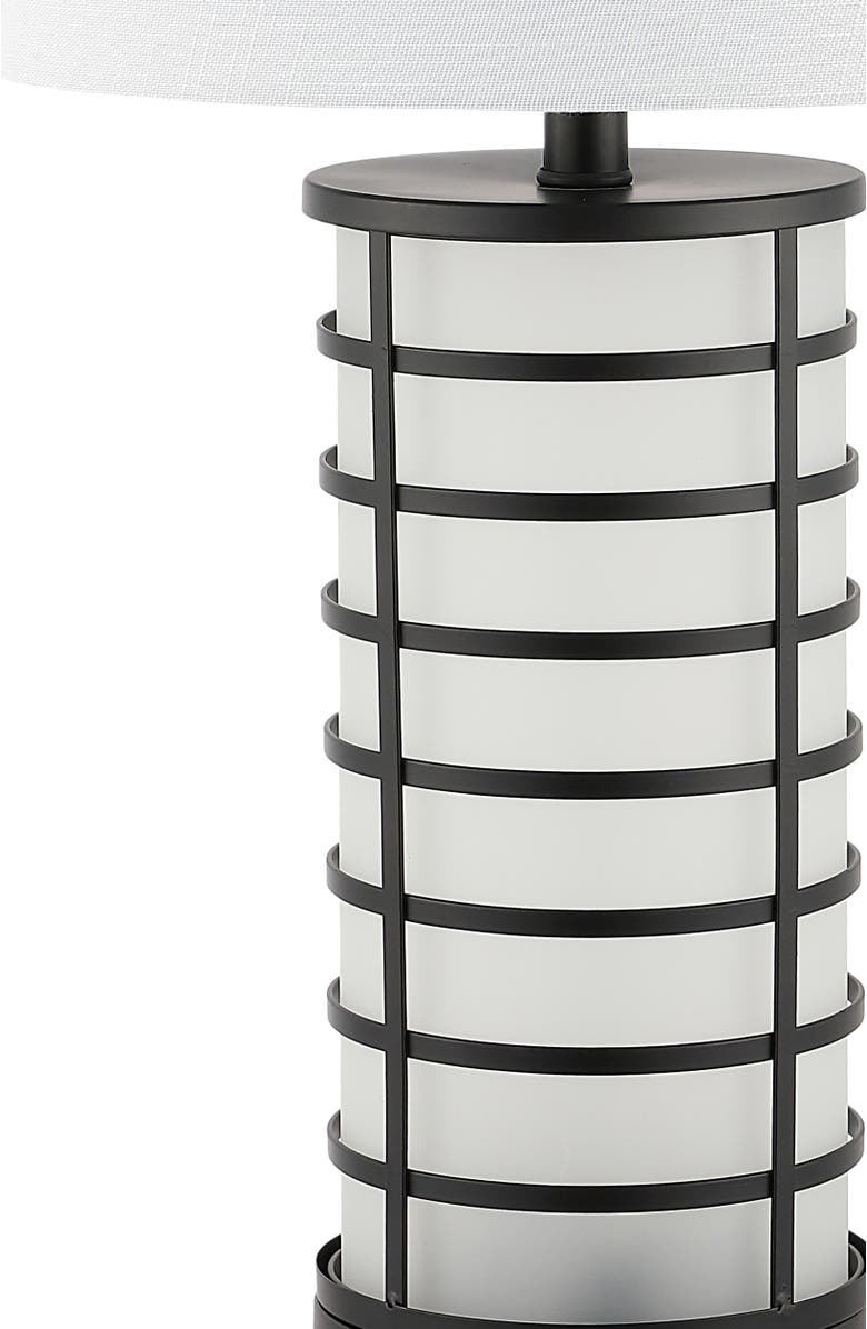 JONATHAN Y Jayce 27" Modern Industrial Iron Nightlight LED Table Lamp with USB Charging Port, Black, Alternate, color, Black/White