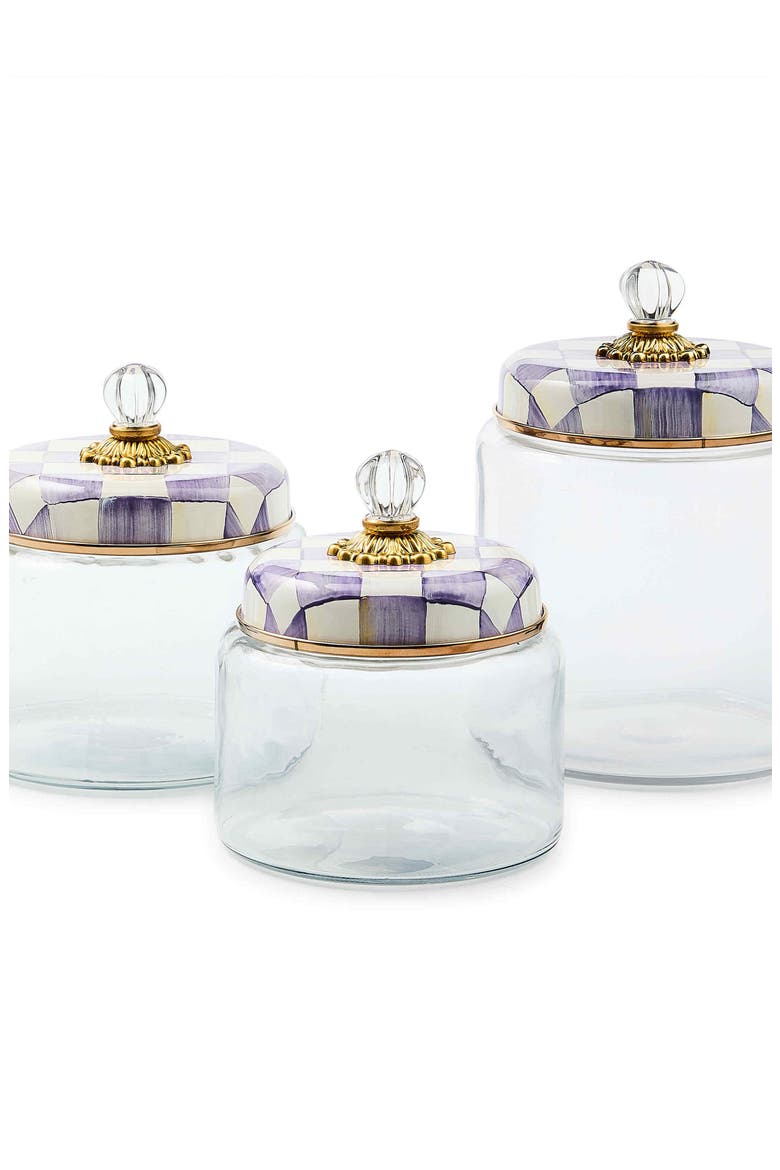 Violet Check Small Kitchen Canister, Alternate, color, VIOLET