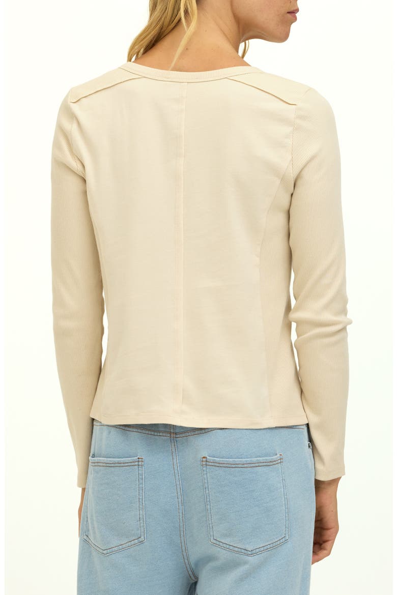 Karlene Organic Cotton Long Sleeve T-Shirt, Alternate, color, TAPIOCA