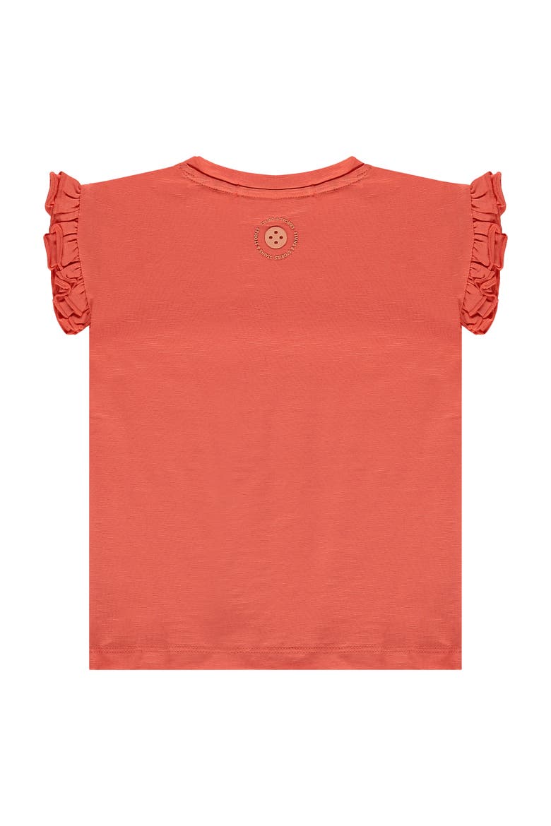 Ruffled Cap Sleeve T-Shirt, Alternate, color, Grapefruit