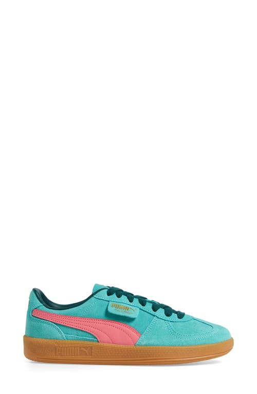 Puma Palermo Retro Colours Leather Sneakers Women In Aquatic-dark Myrtle