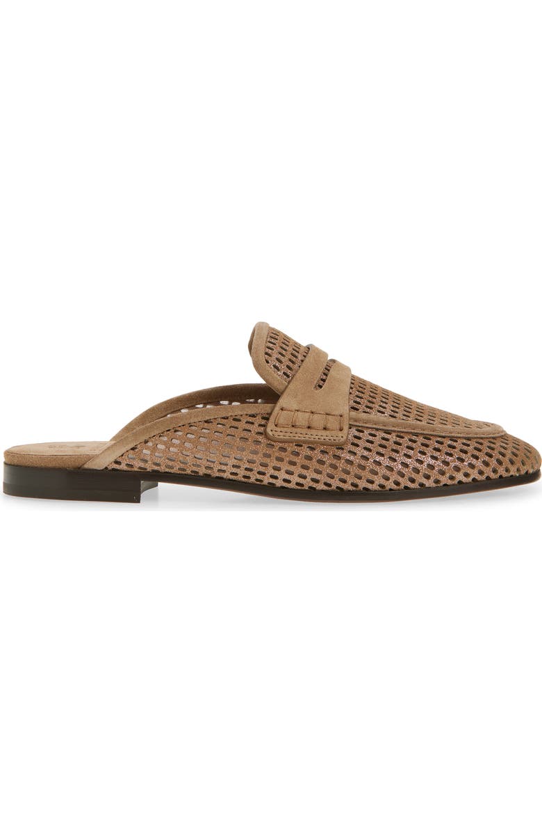 Brunello Cucinelli Sparkle Net Leather Mule, Alternate, color, Brown