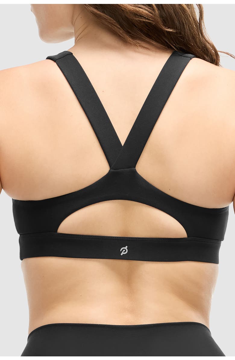 Peloton Cadent Mid Neck V Strap Bra, Alternate, color, Jet Black