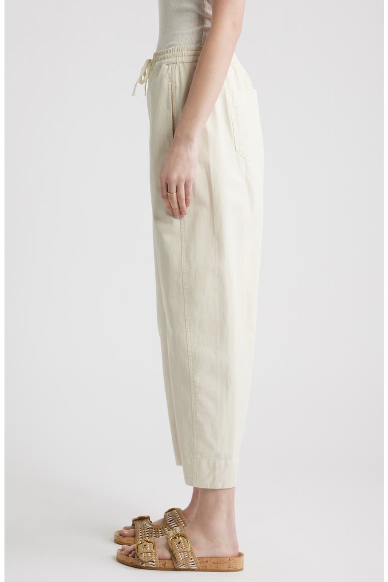 Pull-On Crop Barrel Leg Cotton Pants, Alternate, color, IVORY BIRCH