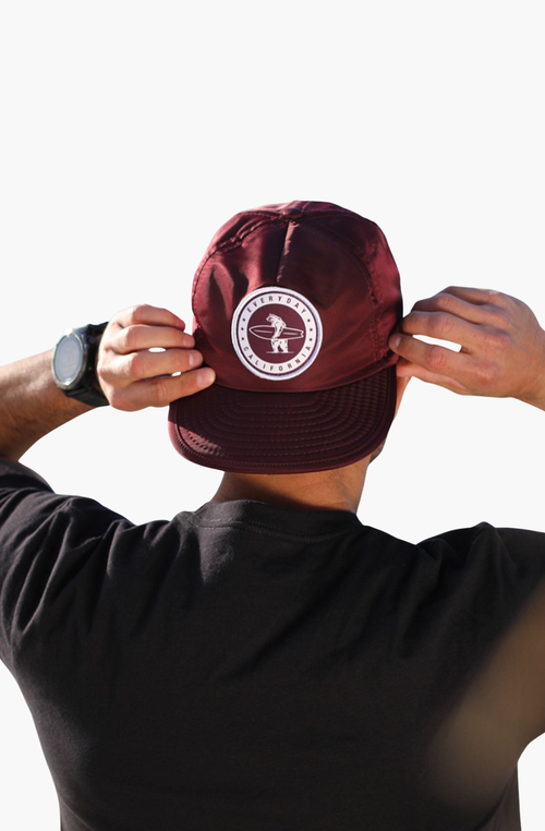 Everyday California Floating Waterproof Snapback Hat In Maroon
