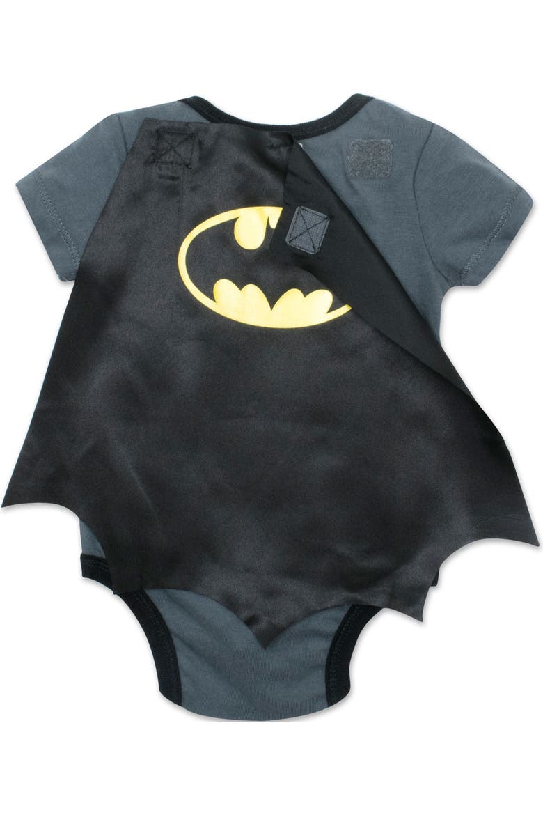 Justice League 2-Piece Bodysuit and Cape Set, Alternate, color, Batman Charcoal Grey