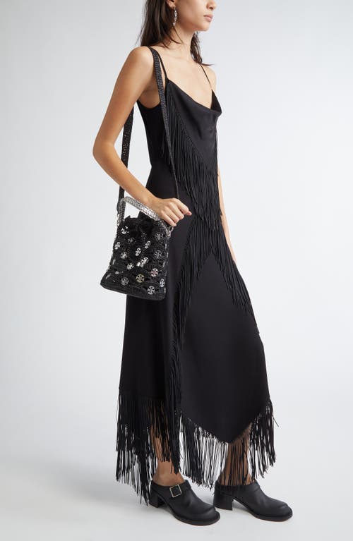 Rabanne Disc Raffia Bucket Bag