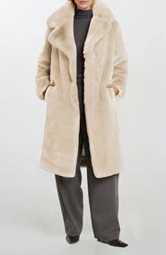 Noize Savannah Faux Fur Longline Coat