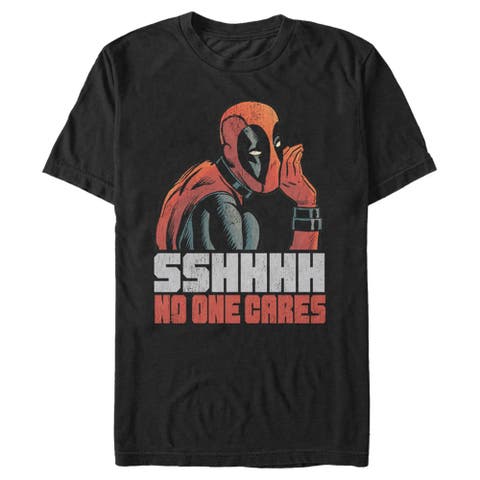 Men's Marvel Deadpool No One Cares Graphic Tee