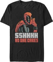 Marvel Men's Marvel Deadpool No One Cares Graphic Tee
