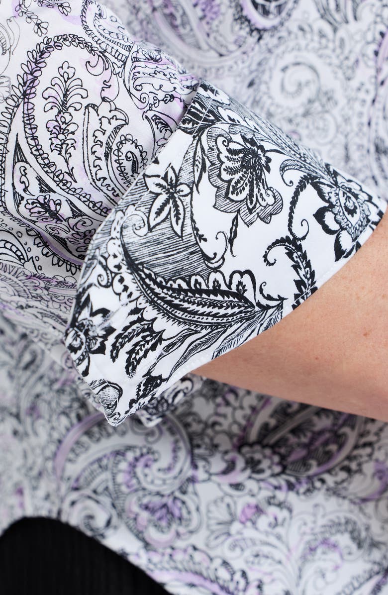 Robert Graham Ibiza Paisley Stretch Button-Up Shirt, Alternate, color, Purple