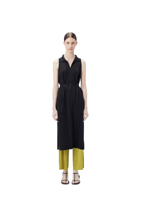 Sleeveless Silk Cashmere Polo Dress