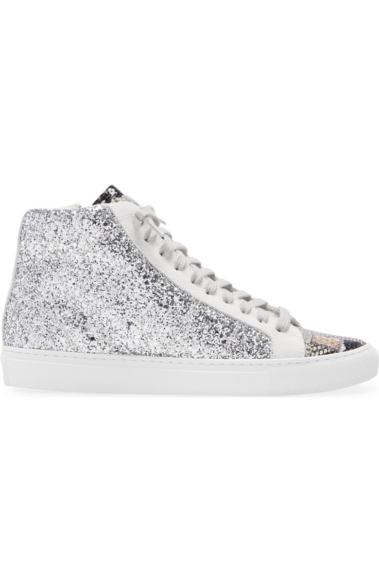 P448 Star Glitter High Top Sneaker, Alternate, color,