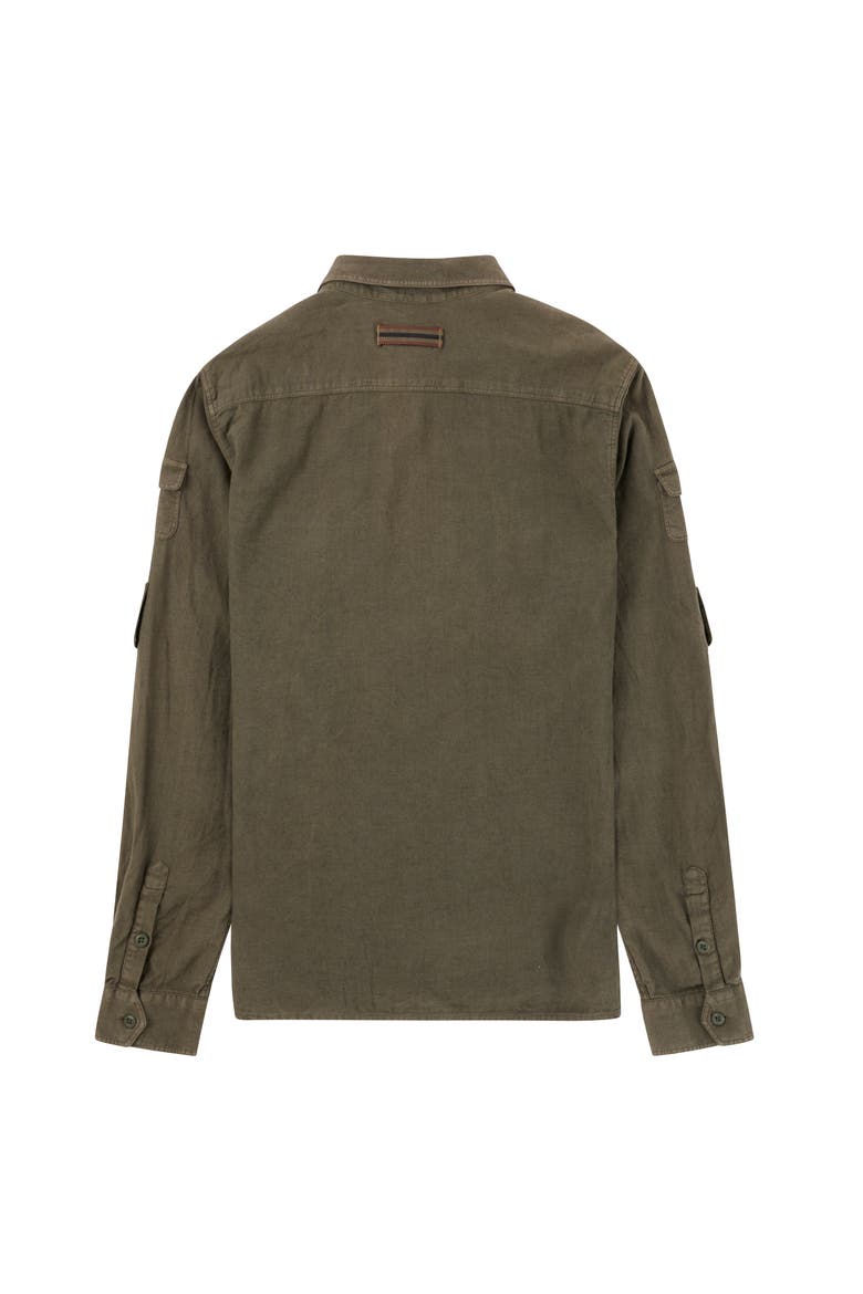 Traveller's Linen Shirt Mens, Alternate, color, Olive