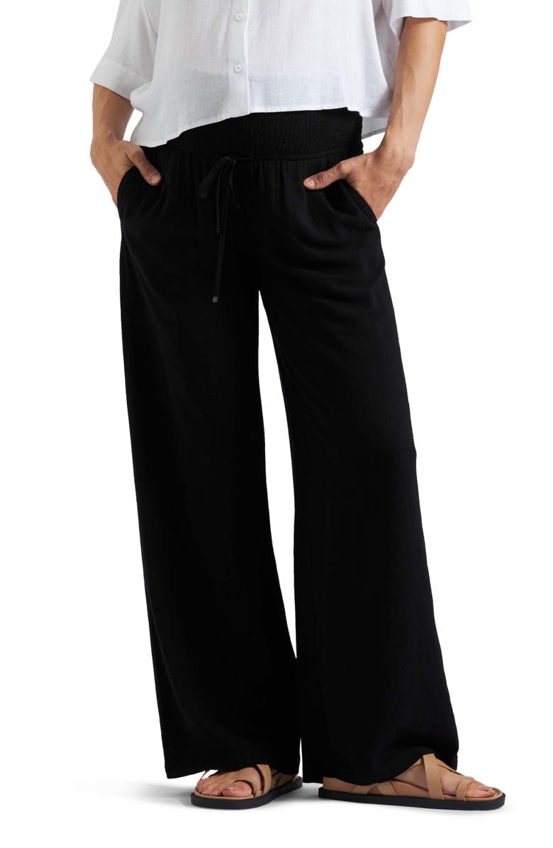 Ripe Maternity Marlow Shirred Pant, Main, color, Black