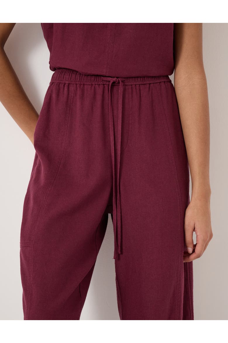 Tovi Linen Blend Barrel Leg Pants, Alternate, color, Maroon Red