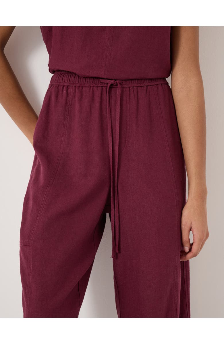 Hush Tovi Linen Blend Barrel Leg Pants, Alternate, color, Maroon Red