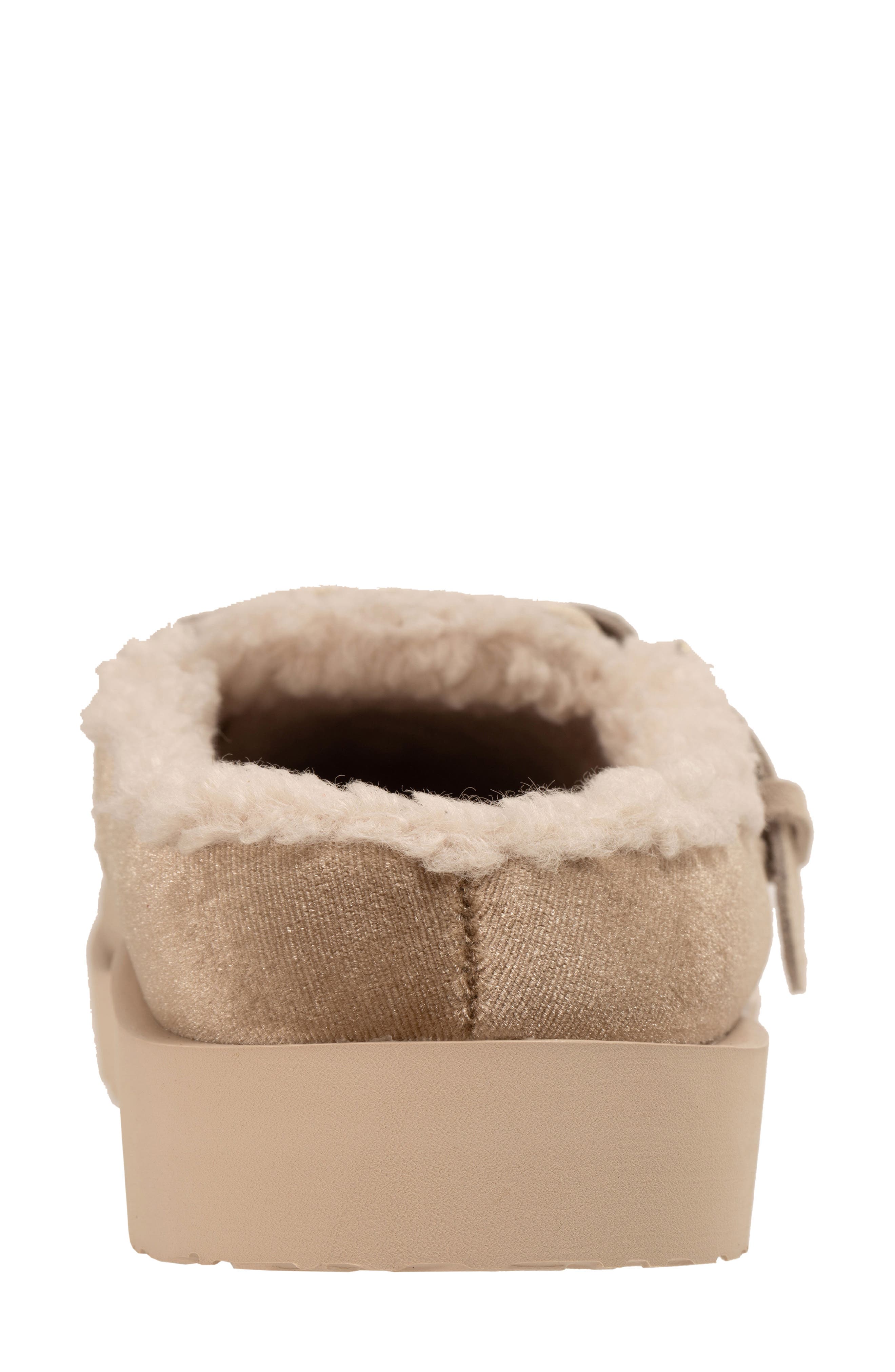Revitalign Gift Velvet Faux Shearling Lined Slipper, Alternate, color, Cream