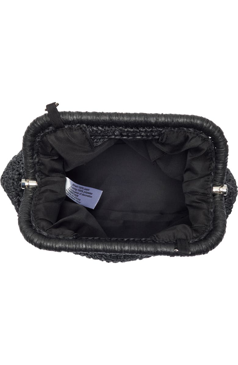 Collection XIIX Straw Frame Clutch with Handle, Alternate, color, Black