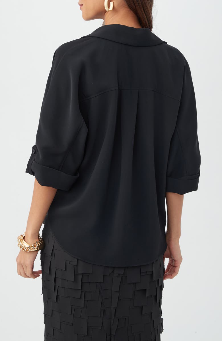 Trina Turk Otto Faux Wrap Top, Alternate, color, Black