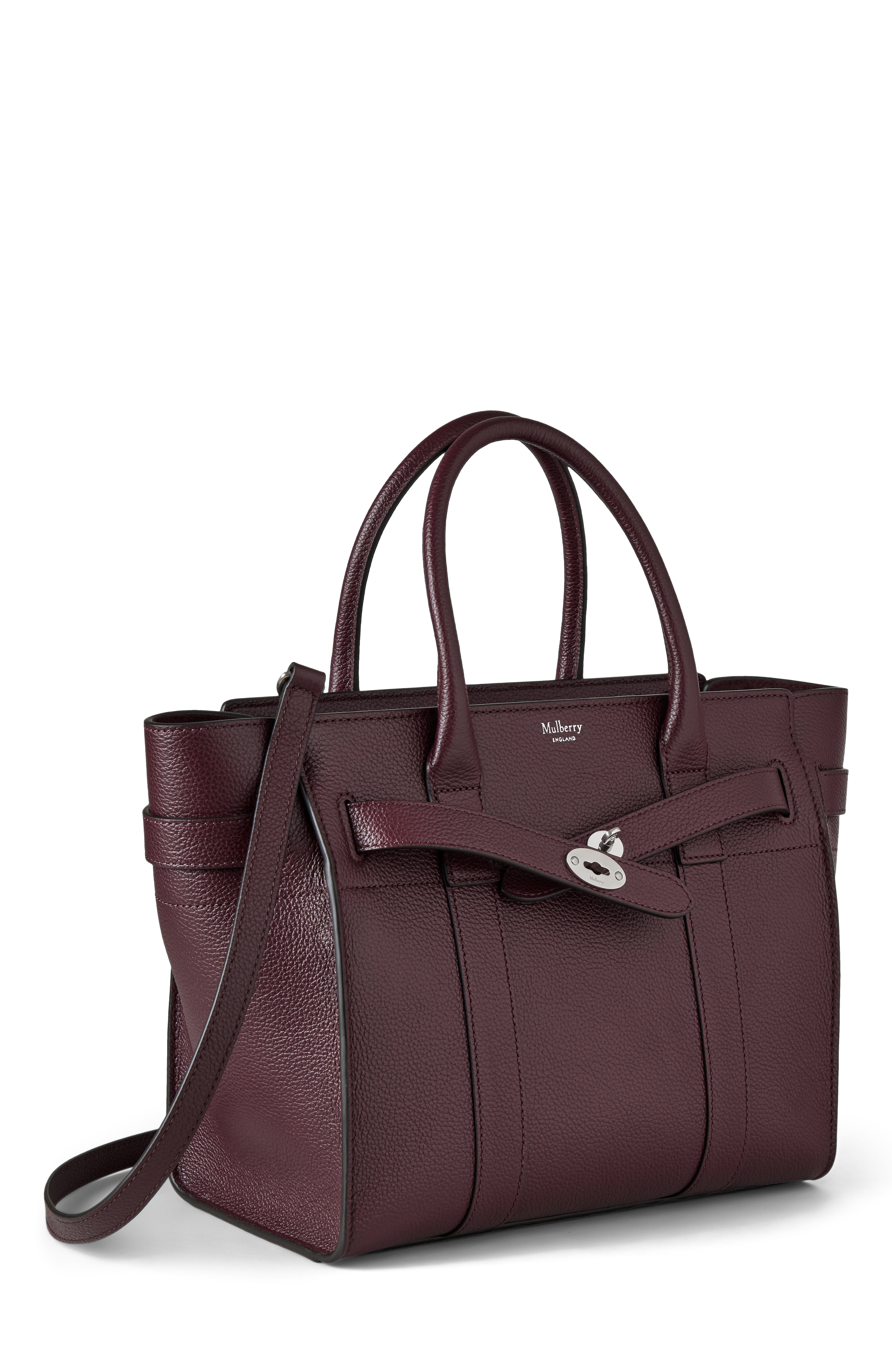 Mulberry Small Zipped Bayswater, Alternate, color, Black Cherry