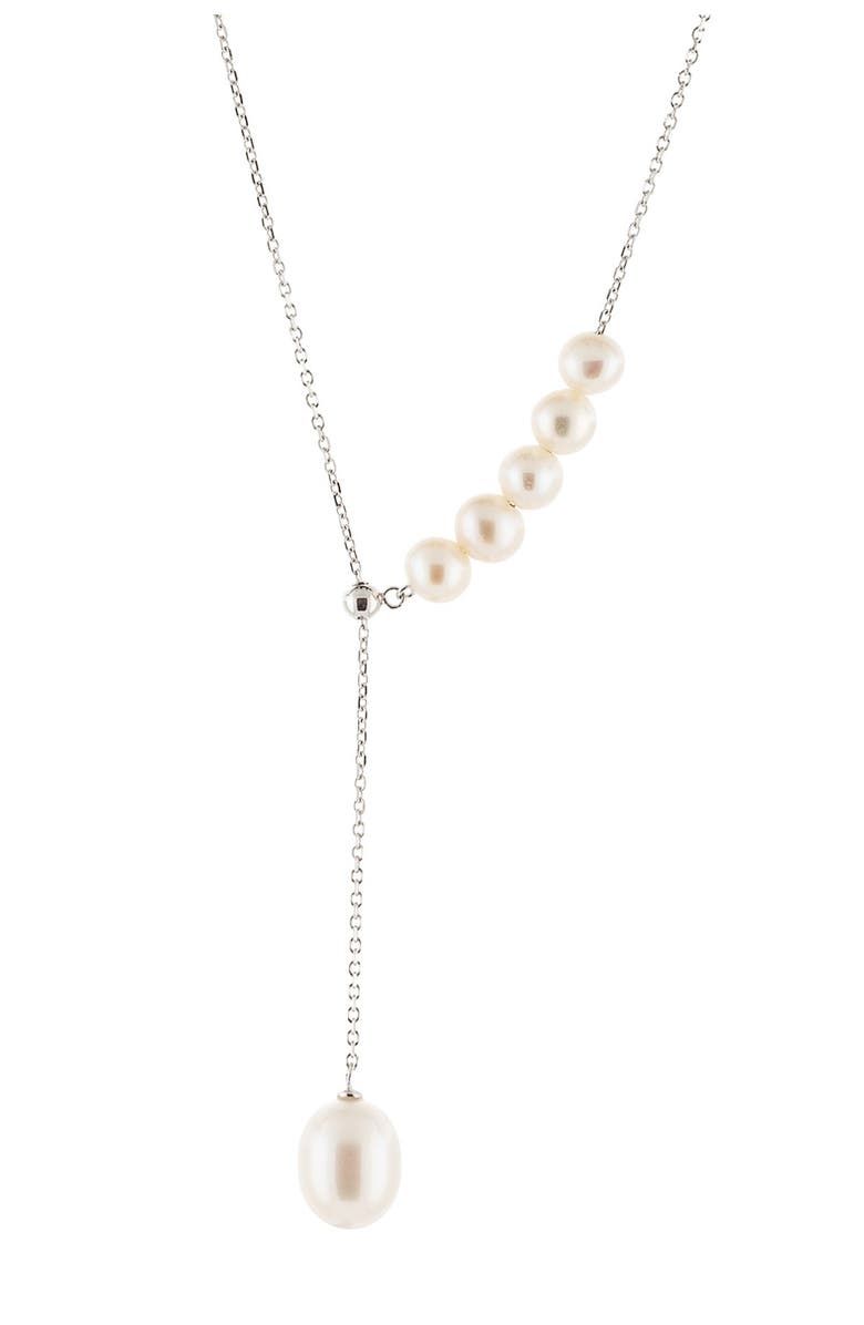 SPLENDID PEARLS Dangling 8-8.5mm Cultured Freshwater Pearl Slider Necklace, Main, color, 