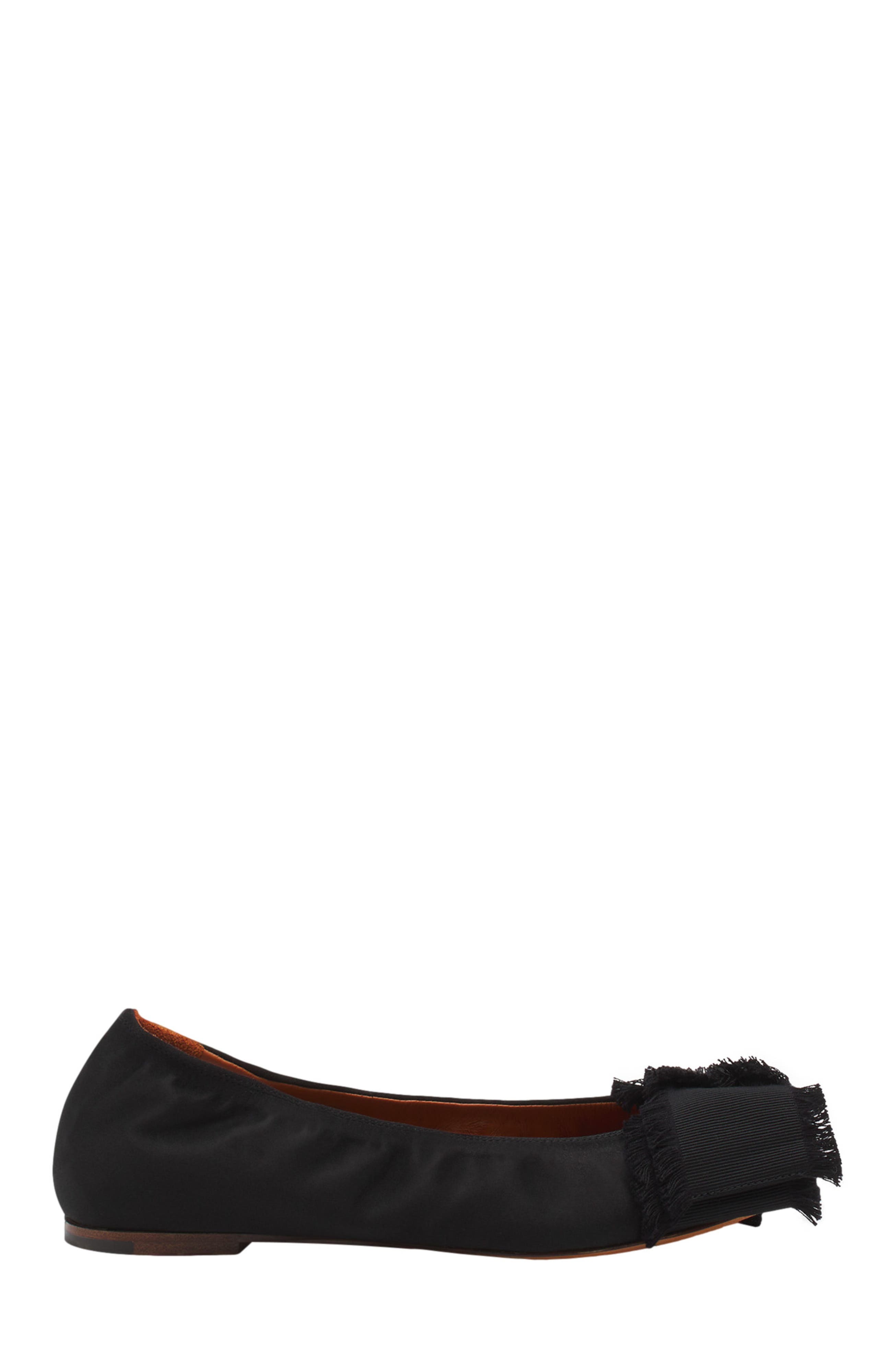 Lanvin BALLERINA FLAT WITH A SATIN BOW, Main, color, Black