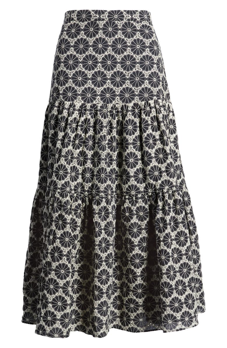 Bardot Kaela Embroidered Cotton Midi Skirt, Alternate, color, 