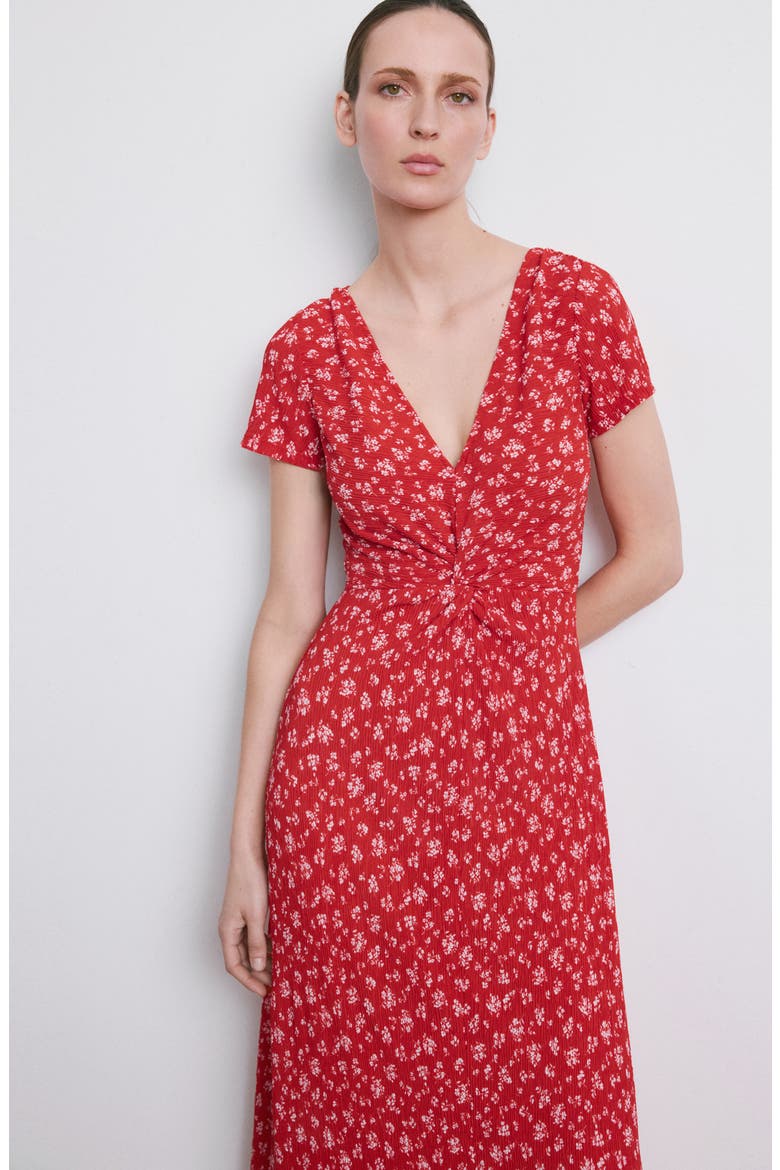 Print Midi Dress, Alternate, color, RED