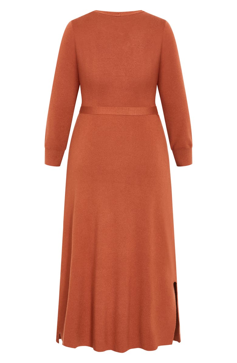 City Chic Goldie Tie Waist Cardigan, Alternate, color, Toffee