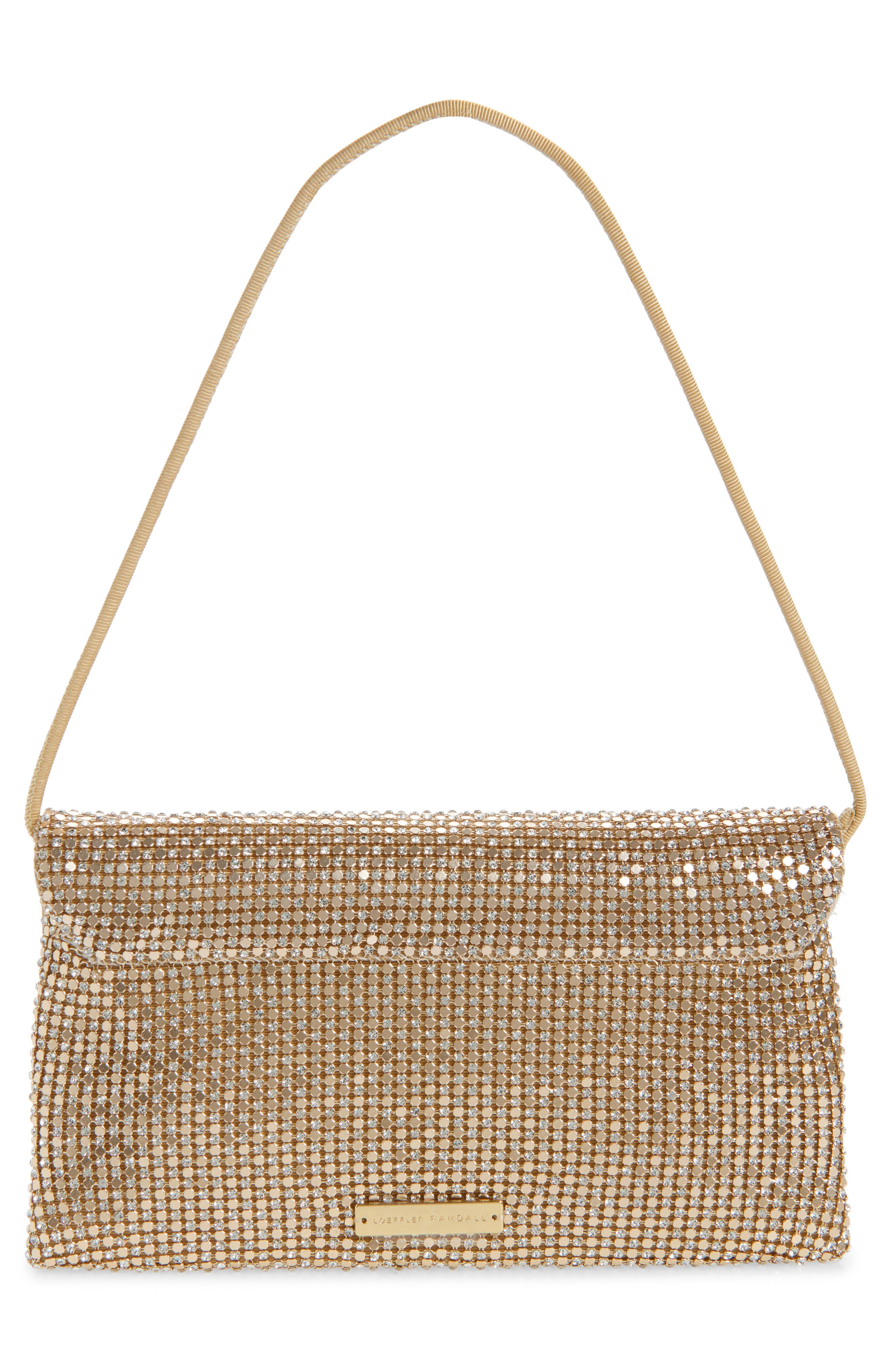 Loeffler Randall Charlee Crystal Embellished Mesh Clutch, Alternate, color, 