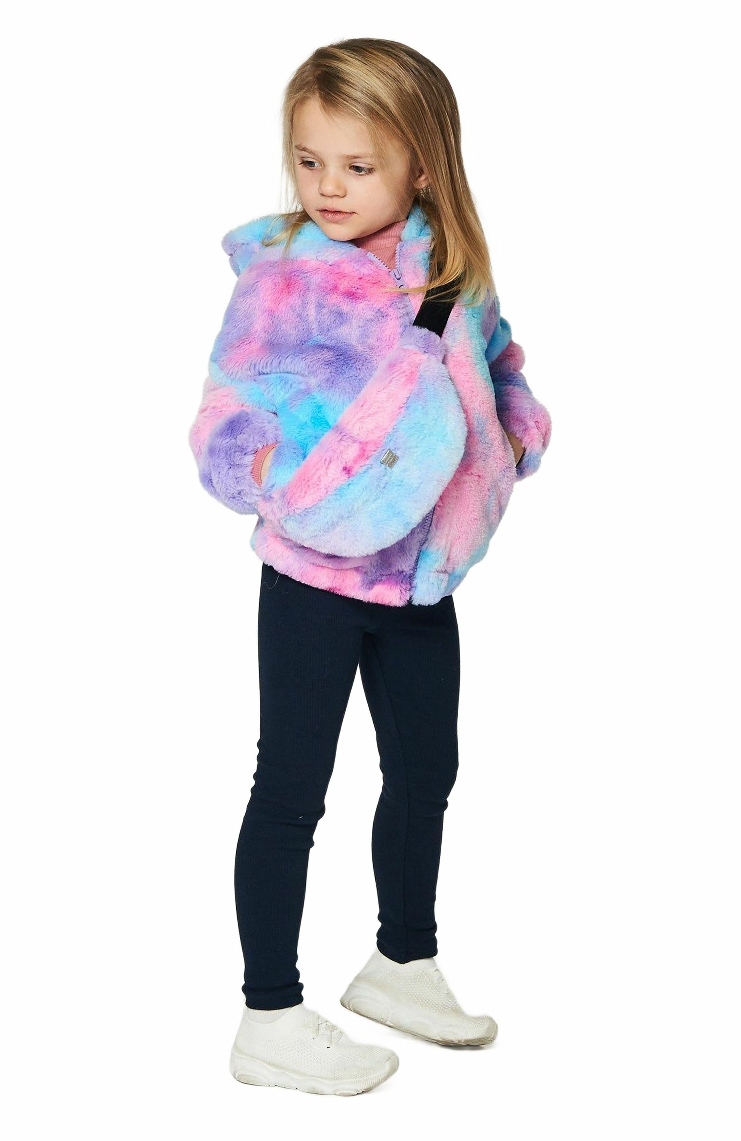 Deux par Deux Girl's Faux Fur Fanny Bag Multicolor, Alternate, color, 