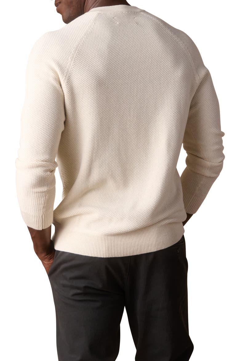 Textured Cotton Blend Henley Sweater, Alternate, color, IVORY