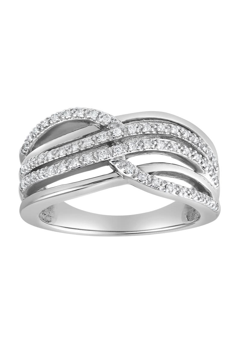 LuvMyJewelry Elaris Wave 0.25 Ct 10K Gold Diamond Ring, Main, color, 10K White Gold
