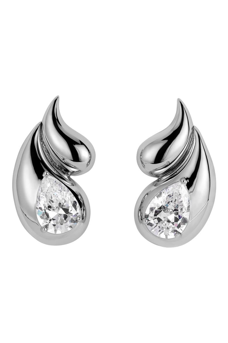 Sade Cubic Zirconia Stud Earrings, Main, color, SILVER