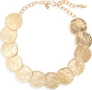 Kenneth Jay Lane Hammered Coin Statement Necklace