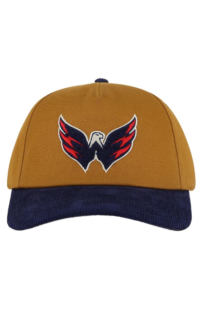 American Needle Men's American Needle  Tan/Navy Washington Capitals Burnett Adjustable Hat, Main, color, Tan