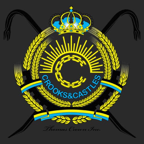 Shop Crooks & Castles Thomas Crown Inc. Coat Of Arms  Graphic T-shirt In Charcoal