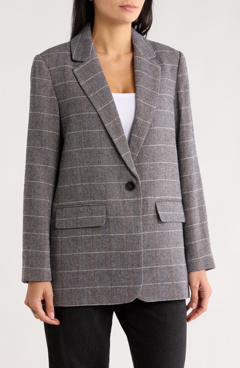 Love Token Riley Notch Lapel Blazer, Main, color, Navy