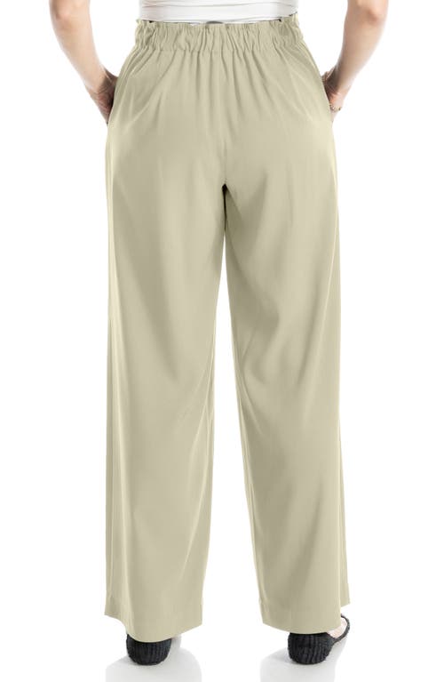 Max Studio Pleated Wide Leg Pant In Green