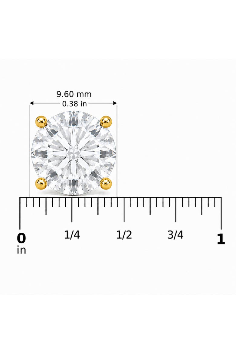 14K Yellow Gold 7.00 Cttw Lab Grown Diamond Solitaire Stud Earrings, Alternate, color, Yellow Gold