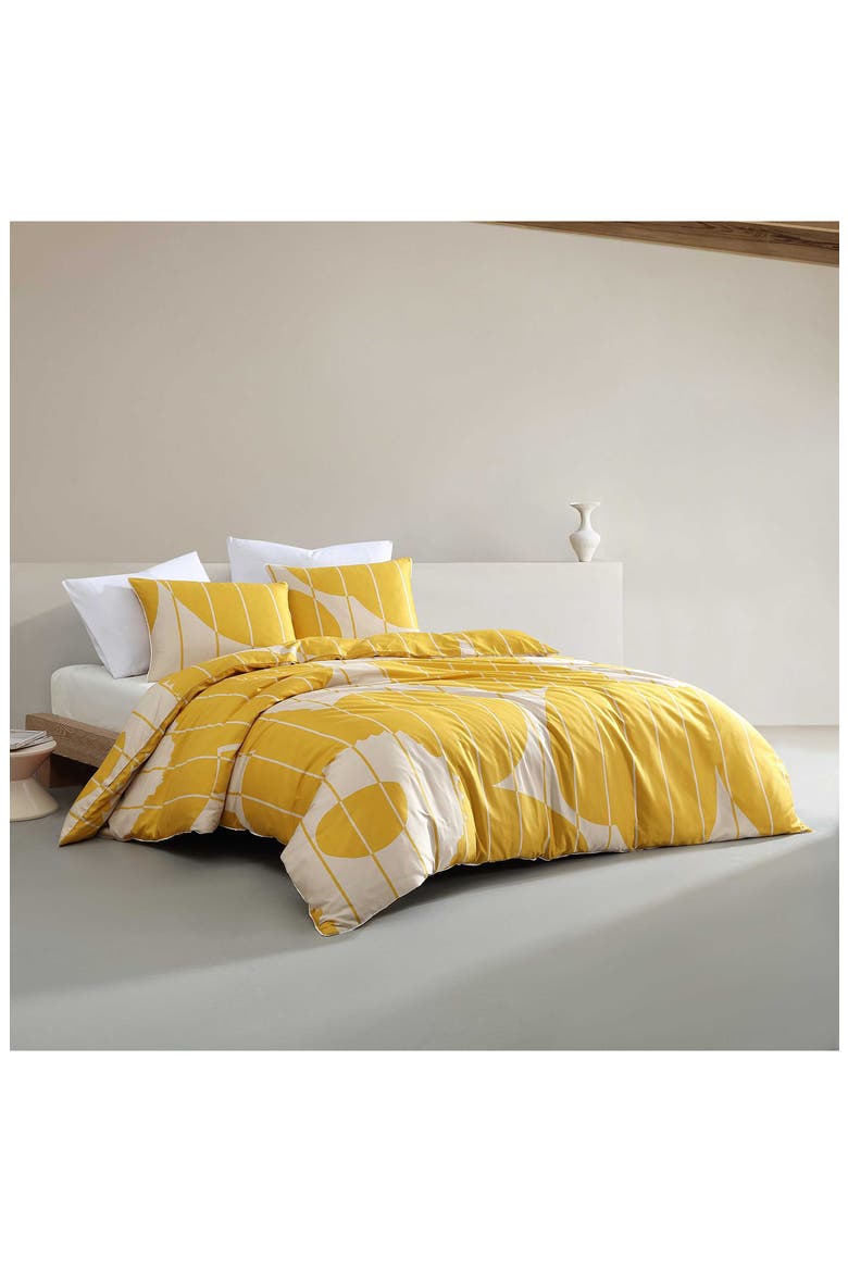 300 Thread Count Unikko Duvet Cover & Shams Set, Alternate, color, OPEN MEDIUM YELLOW