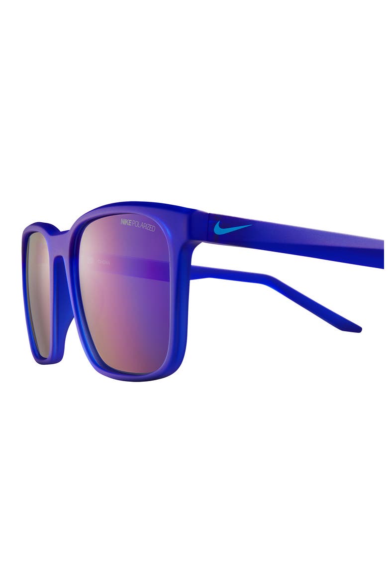 Rave 57mm Polarized Square Sunglasses, Alternate, color, MATTE BLUE/POLAR FL