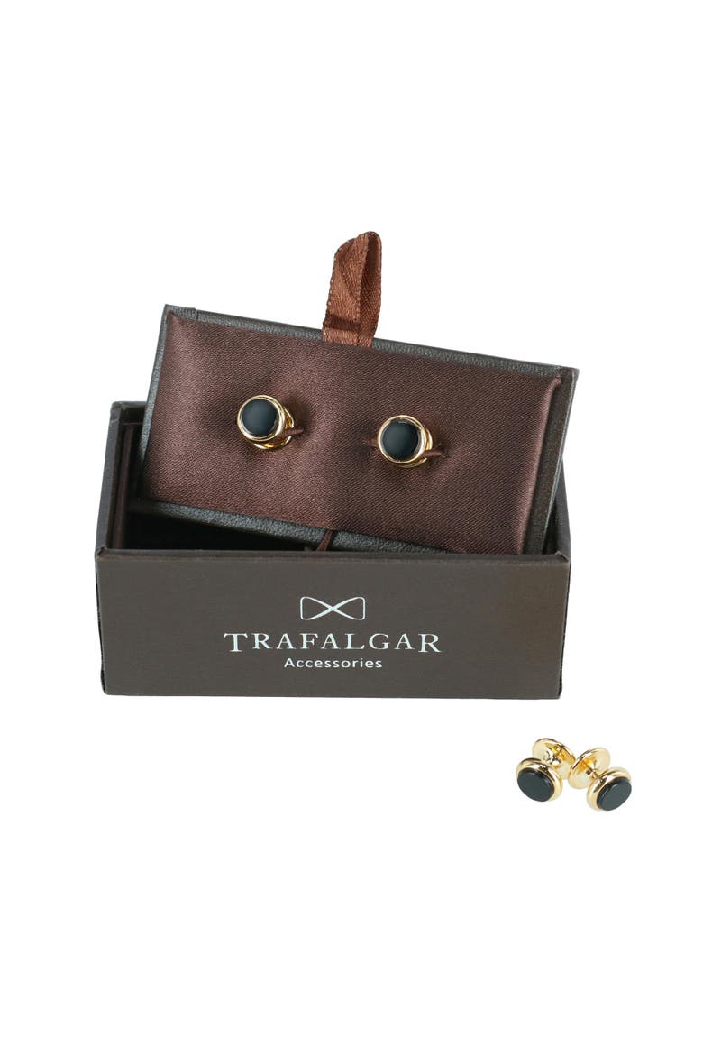 Sutton Tuxedo Stud Set Genuine Onyx, Alternate, color, 24K Gold with Genuine Onyx