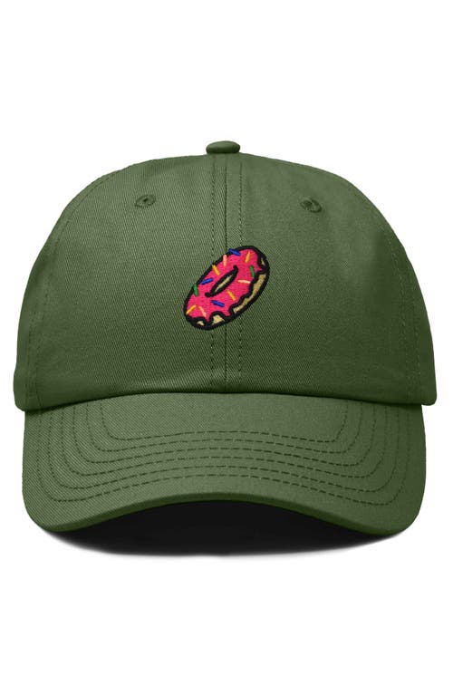 Dalix Donut Embroidered Adjustable Cap In Olive
