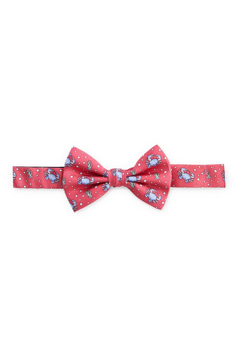 Kids' Crab Silk Bow Tie, Main, color, RASPBERRY