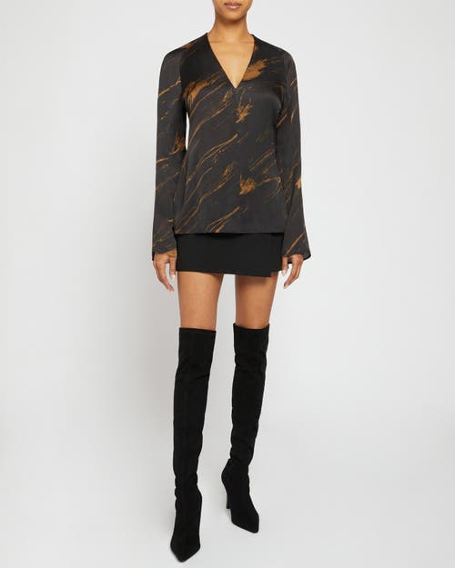SANTORELLI SANTORELLI ZURI SILK LONG SLEEVE V-NECK BLOUSE