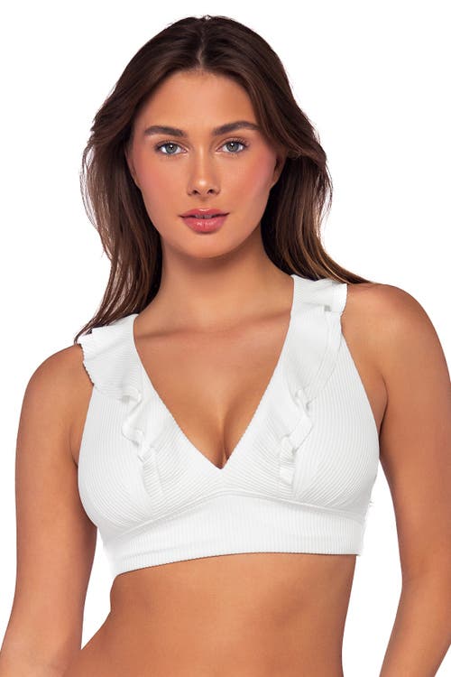 Sunsets Willa Ruffle Wire-free Bikini Top In Paloma