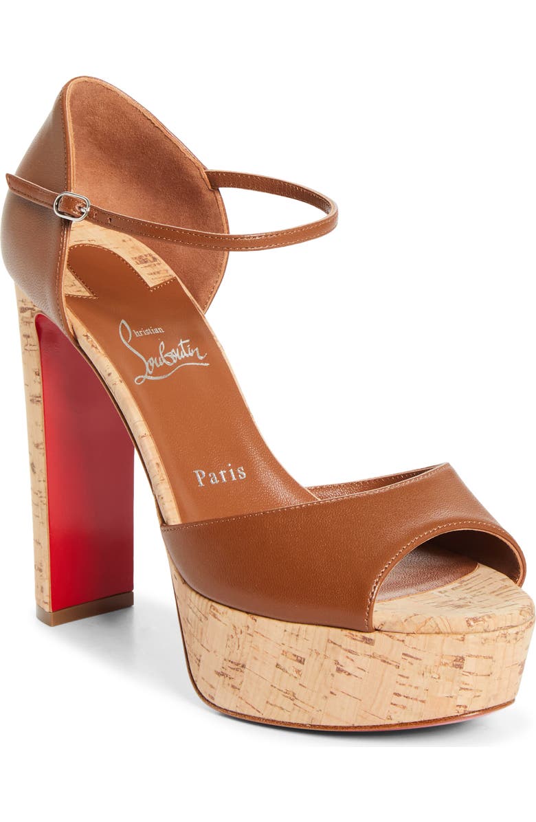 Christian Louboutin Sandaloo Cork Platform Sandal, Main, color, Cuoio/ Cuoio